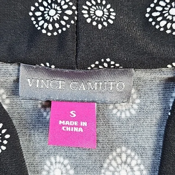 Vince Camuto Stretch Black & White Foulard Print V-Neck Sleeveless Maxi … - Picture 12 of 16